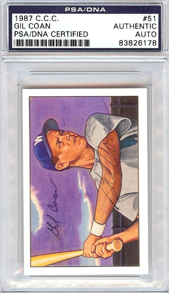 Gil Coan Autographed 1952 Bowman Reprints Card #51 Washington Senators PSA/DNA #83826178 - RSA