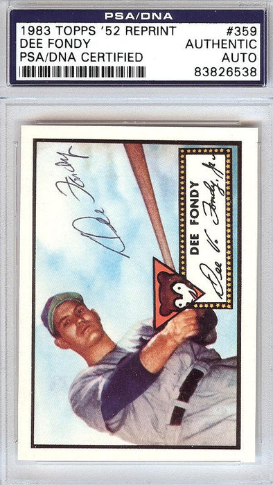 Dee Fondy Autographed 1952 Topps Reprint Card #359 Chicago Cubs PSA/DNA #83826538 - RSA