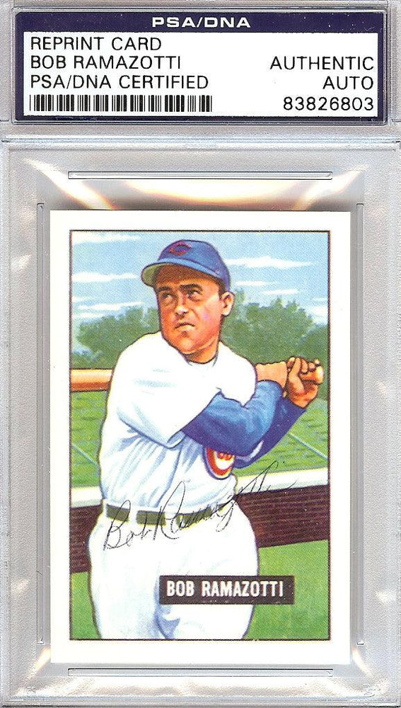 Bob Ramazzotti Autographed 1951 Bowman Reprints Card #247 Chicago Cubs PSA/DNA #83826803 - RSA