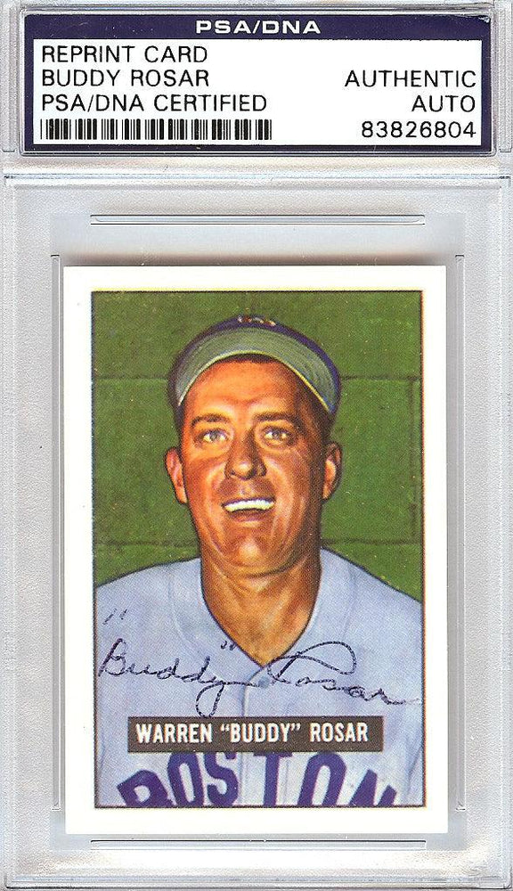 Buddy Rosar Autographed 1951 Bowman Reprints Card #236 Boston Red Sox PSA/DNA #83826804 - RSA
