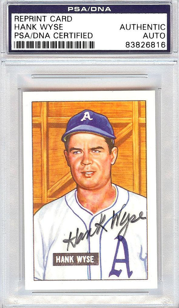 Hank Wyse Autographed 1951 Bowman Reprints Card #192 Washington Senators PSA/DNA #83826816 - RSA