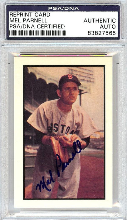 Mel Parnell Autographed 1953 Bowman Reprint Card #66 Boston Red Sox PSA/DNA #83827565 - RSA