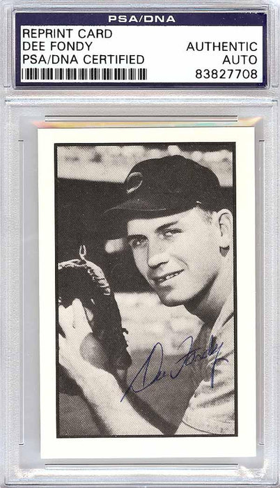 Dee Fondy Autographed 1953 Bowman Reprint Card #5 Chicago Cubs PSA/DNA #83827708 - RSA