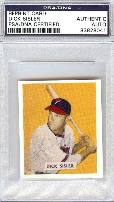 Dick Sisler Autographed 1949 Bowman Reprints Card #205 Philadelphia Phillies PSA/DNA #83828041 - RSA