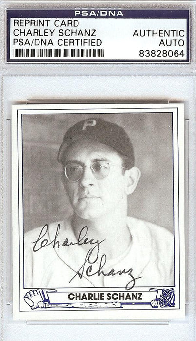 Charley Schanz Autographed 1944 Play Ball Reprint Card #44 Philadelphia Phillies PSA/DNA #83828064 - RSA