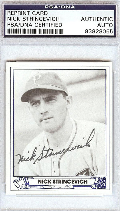 Nick Strincevich Autographed 1944 Play Ball Reprint Card #28 Pittsburgh Pirates PSA/DNA #83828065 - RSA