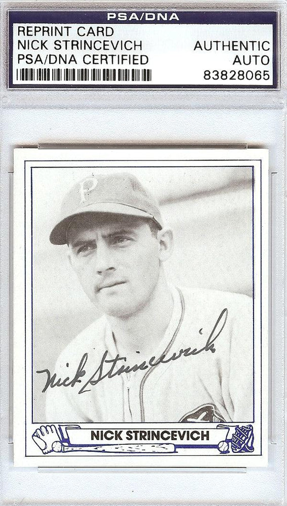 Nick Strincevich Autographed 1944 Play Ball Reprint Card #28 Pittsburgh Pirates PSA/DNA #83828065 - RSA
