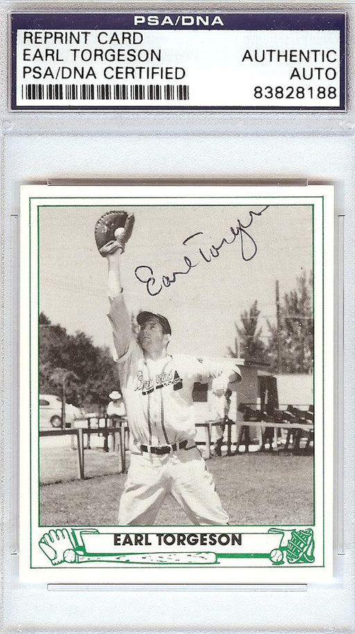 Earl Torgeson Autographed 1947 Play Ball Reprint Card #32 Boston Braves PSA/DNA #83828188 - RSA