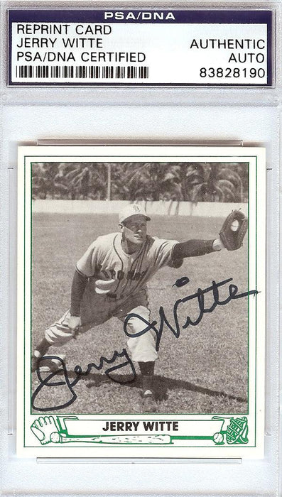 Jerry Witte Autographed 1947 Play Ball Reprint Card #17 St. Louis Browns PSA/DNA #83828190 - RSA