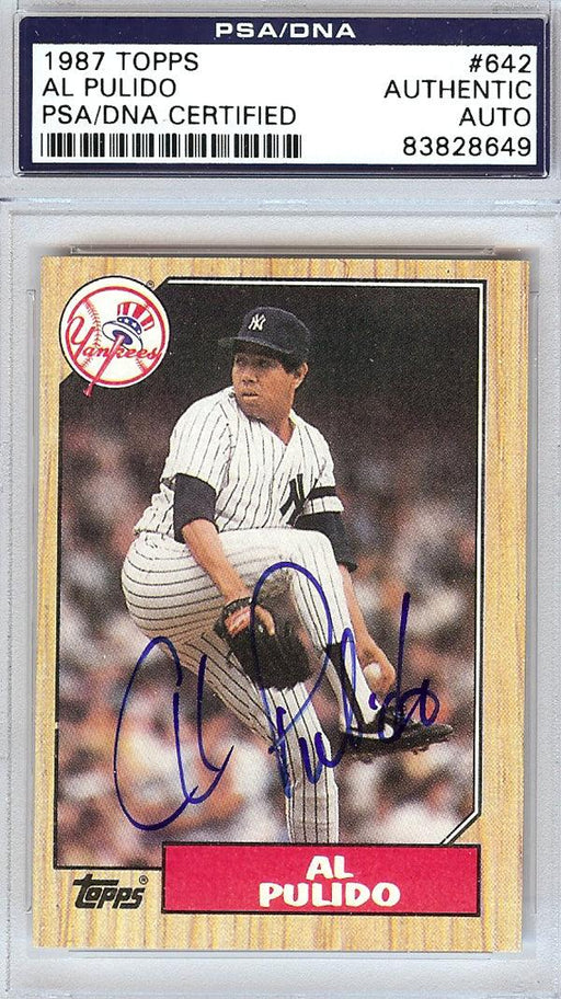 Al Pulido Autographed 1987 Topps Card #642 New York Yankees PSA/DNA #83828649 - RSA