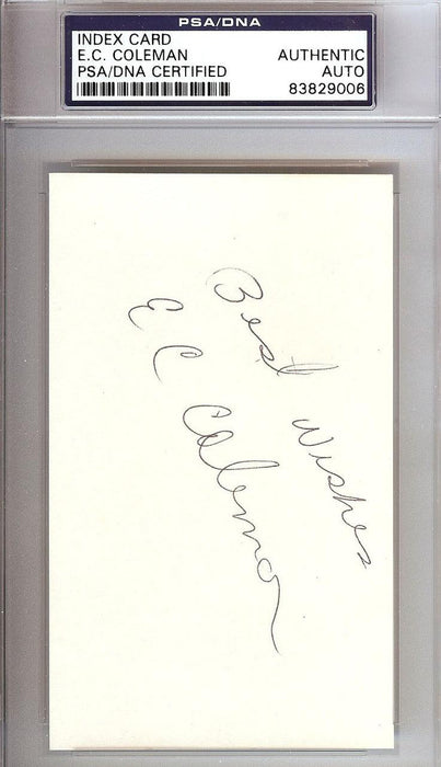 E.C. Coleman Autographed 3x5 Index Card Utah Jazz "Best Wishes" PSA/DNA #83829006 - RSA