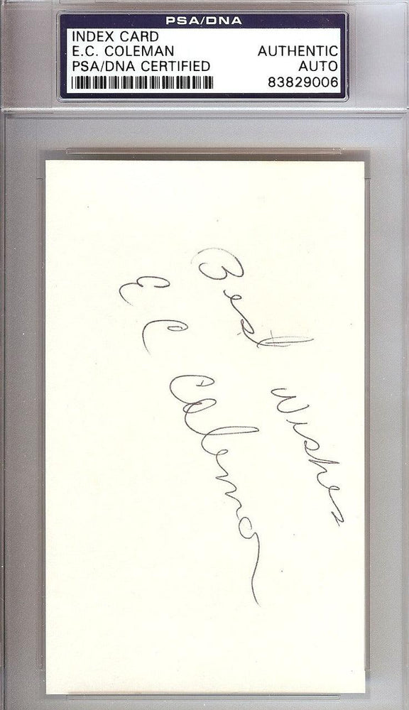E.C. Coleman Autographed 3x5 Index Card Utah Jazz "Best Wishes" PSA/DNA #83829006 - RSA