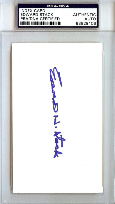 Edward Stack Autographed 3x5 Index Card President Of Baseball PSA/DNA #83829106 - RSA