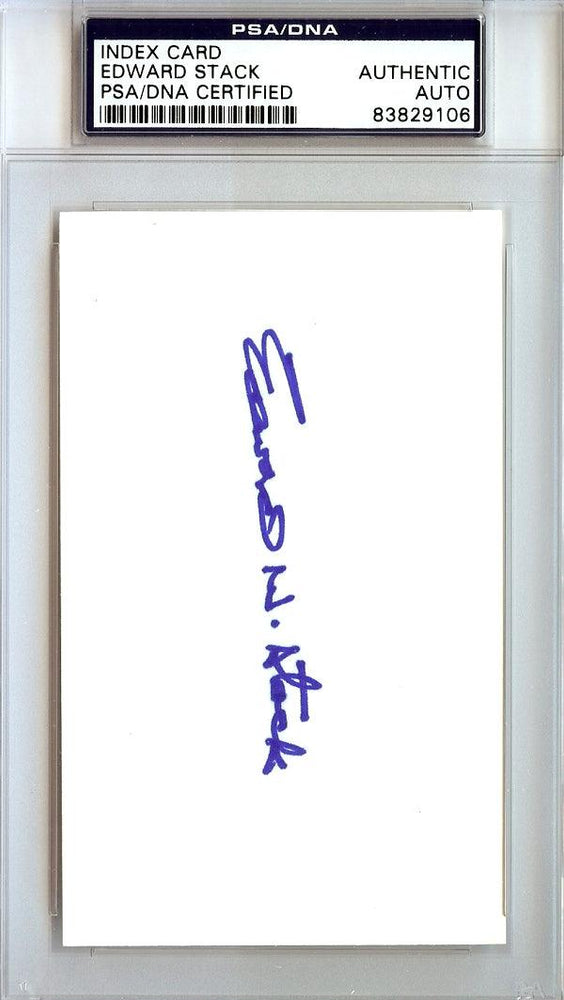 Edward Stack Autographed 3x5 Index Card President Of Baseball PSA/DNA #83829106 - RSA