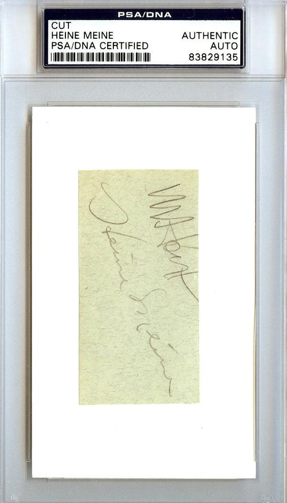 Heine Meine Autographed 1.5x3 Cut Signature Pittsburgh Pirates PSA/DNA #83829135 - RSA