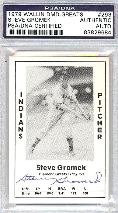 Steve Gromek Autographed 1979 Diamond Greats Card #293 Cleveland Indians PSA/DNA #83829684 - RSA