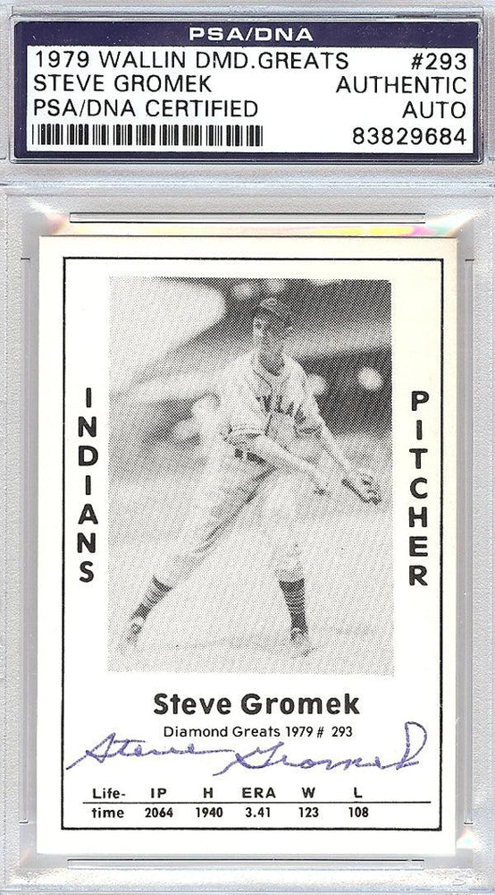Steve Gromek Autographed 1979 Diamond Greats Card #293 Cleveland Indians PSA/DNA #83829684 - RSA