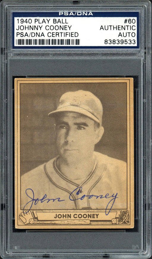 Johnny Cooney Autographed 1940 Play Ball Card #60 Boston Bees PSA/DNA #83839533 - RSA