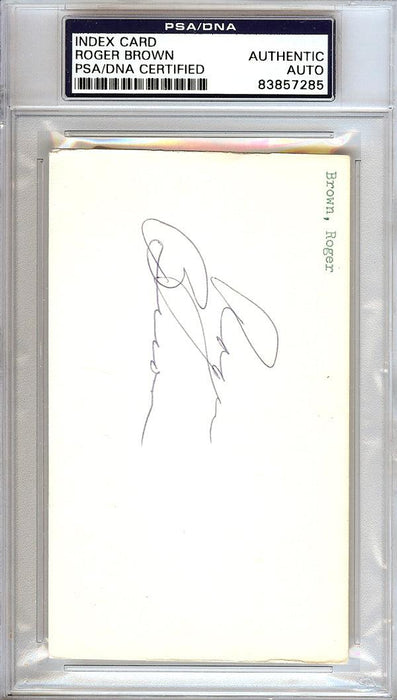 Roger Brown Autographed 3x5 Index Card Indiana Pacers ABA PSA/DNA #83857285 - RSA
