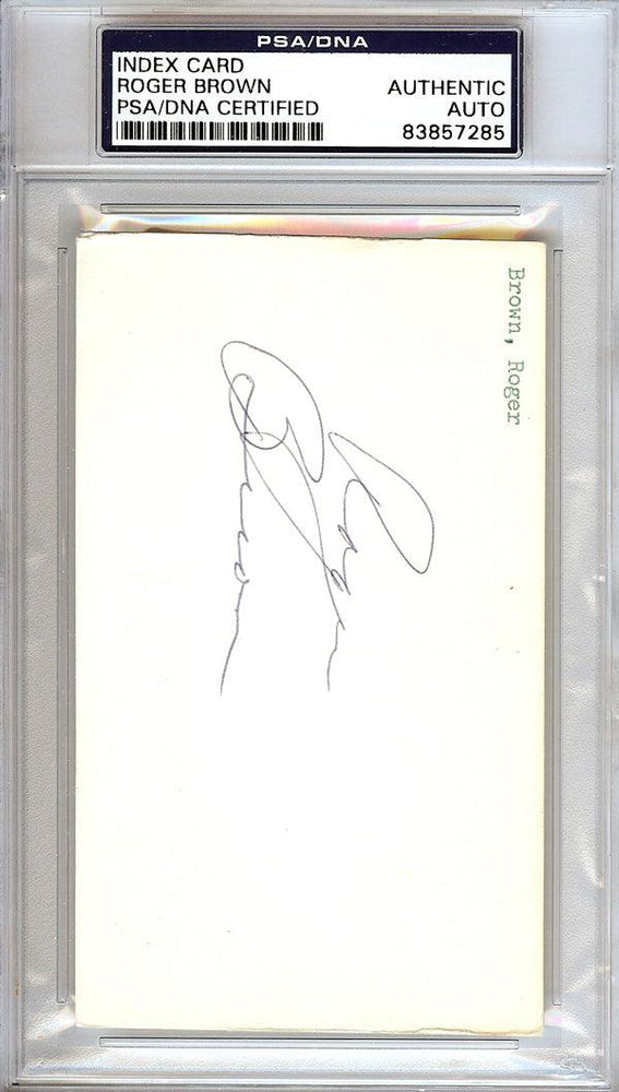 Roger Brown Autographed 3x5 Index Card Indiana Pacers ABA PSA/DNA #83857285 - RSA