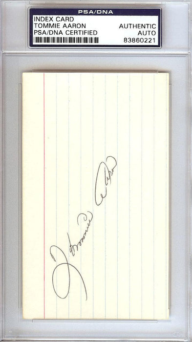 Tommie Aaron Autographed 3x5 Index Card Atlanta Braves PSA/DNA #83860221 - RSA