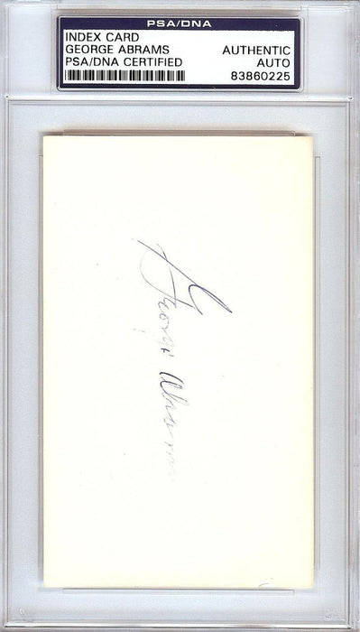 George Abrams Autographed 3x5 Index Card Cincinnati Reds PSA/DNA #83860225 - RSA