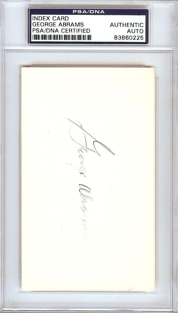 George Abrams Autographed 3x5 Index Card Cincinnati Reds PSA/DNA #83860225 - RSA