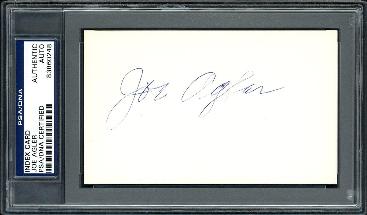 Joe Agler Autographed 3x5 Index Card Washington Senators PSA/DNA #83860248 - RSA