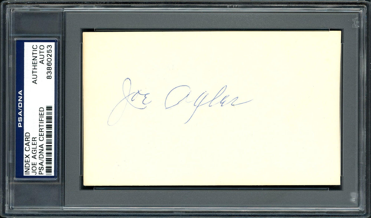 Joe Agler Autographed 3x5 Index Card Washington Senators PSA/DNA #83860253 - RSA