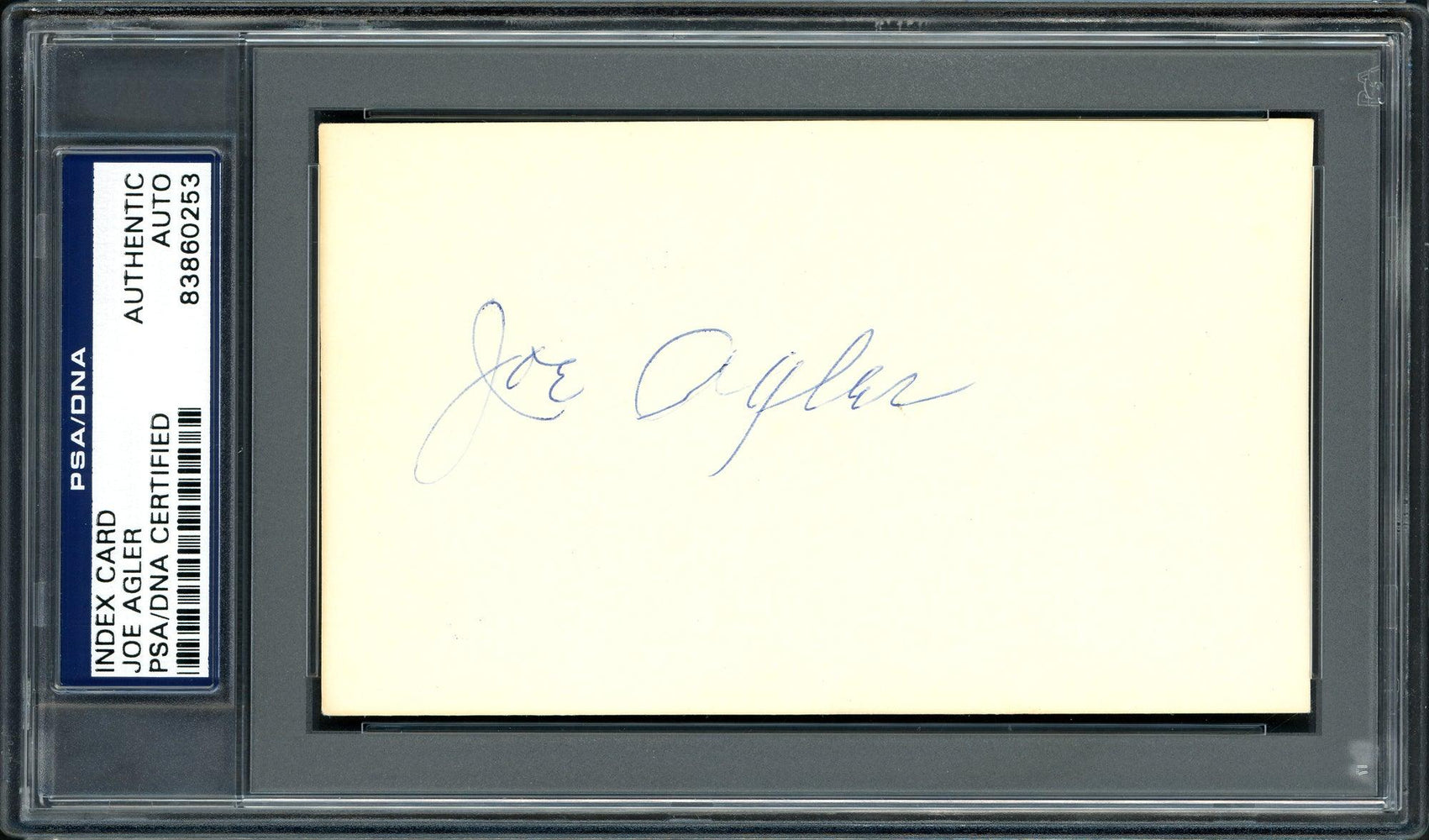 Joe Agler Autographed 3x5 Index Card Washington Senators PSA/DNA #83860253 - RSA