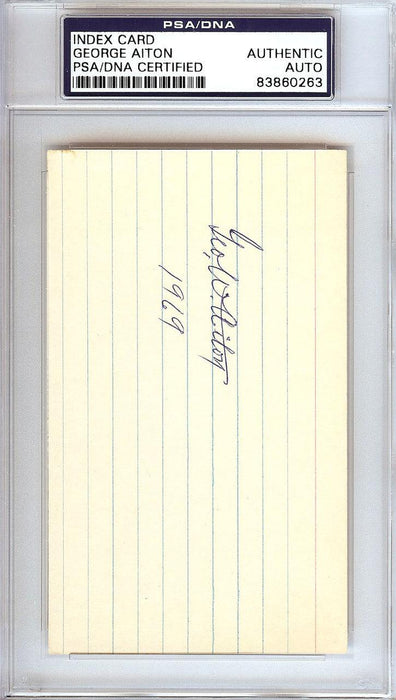 George Bill Aiton Autographed 3x5 Index Card 1912 St. Louis Browns PSA/DNA #83860263 - RSA
