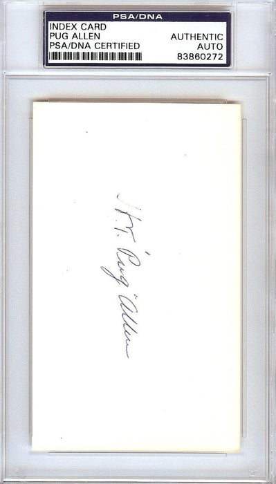 Horace Pug Allen Autographed 3x5 Index Card Brooklyn Dodgers PSA/DNA #83860272 - RSA