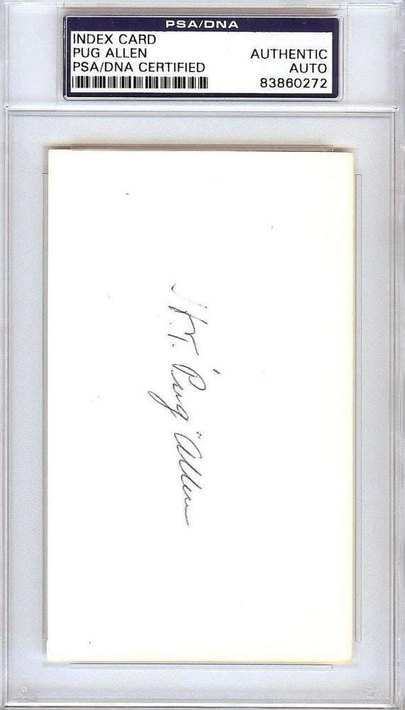 Horace Pug Allen Autographed 3x5 Index Card Brooklyn Dodgers PSA/DNA #83860272 - RSA