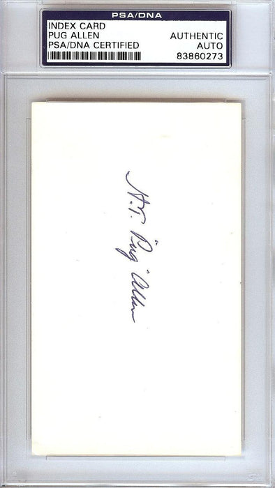 Horace Pug Allen Autographed 3x5 Index Card Brooklyn Dodgers PSA/DNA #83860273 - RSA
