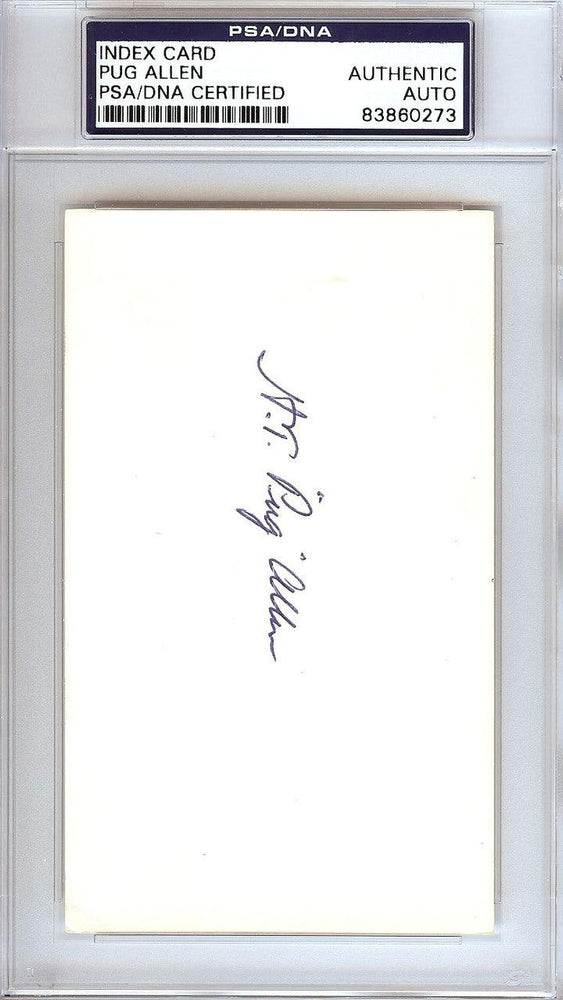Horace Pug Allen Autographed 3x5 Index Card Brooklyn Dodgers PSA/DNA #83860273 - RSA