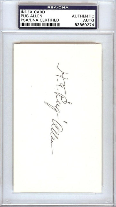 Horace Pug Allen Autographed 3x5 Index Card Brooklyn Dodgers PSA/DNA #83860274 - RSA