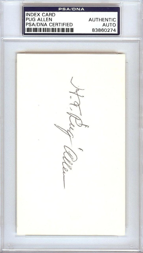 Horace Pug Allen Autographed 3x5 Index Card Brooklyn Dodgers PSA/DNA #83860274 - RSA
