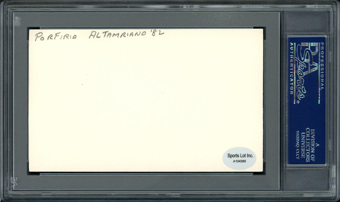 Porfi Altamirano Autographed 3x5 Index Card Philadelphia Phillies PSA/DNA #83860276 - RSA