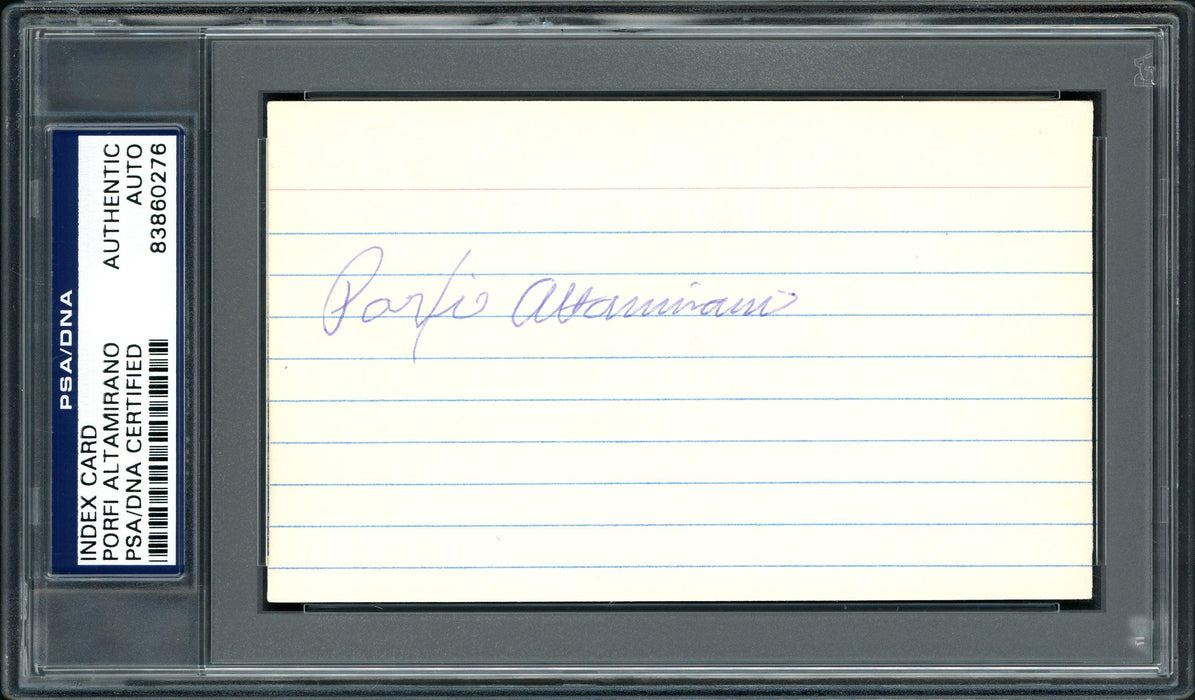 Porfi Altamirano Autographed 3x5 Index Card Philadelphia Phillies PSA/DNA #83860276 - RSA
