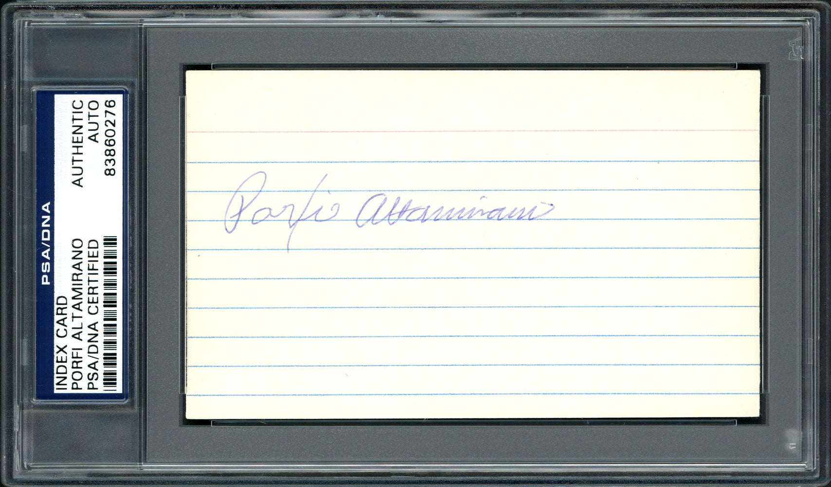 Porfi Altamirano Autographed 3x5 Index Card Philadelphia Phillies PSA/DNA #83860276 - RSA