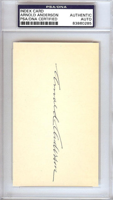 Arnold "Red" Anderson Autographed 3x5 Index Card Washington Senators PSA/DNA #83860285 - RSA