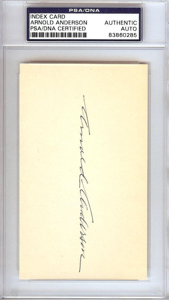 Arnold "Red" Anderson Autographed 3x5 Index Card Washington Senators PSA/DNA #83860285 - RSA