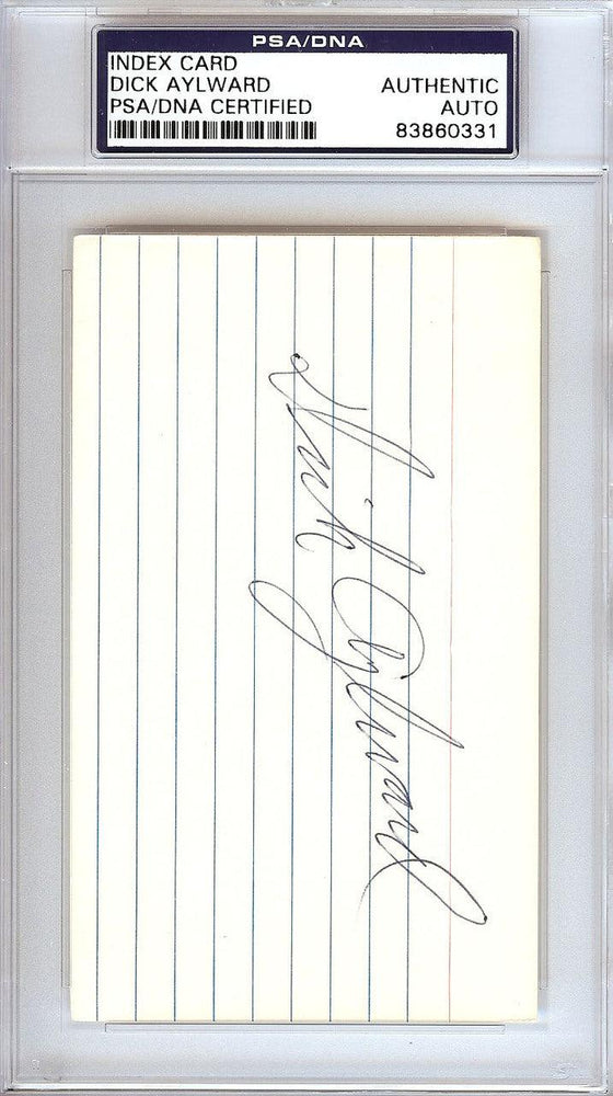 Dick Aylward Autographed 3x5 Index Card Cleveland Indians PSA/DNA #83860331 - RSA