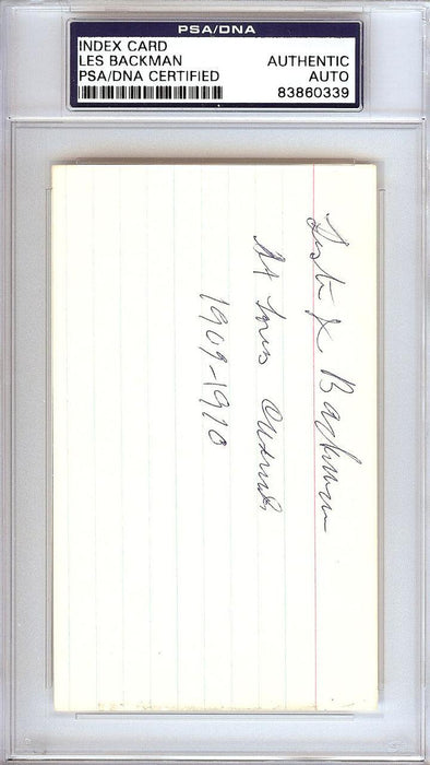 Les Backman Autographed 3x5 Index Card St. Louis Cardinals PSA/DNA #83860339 - RSA