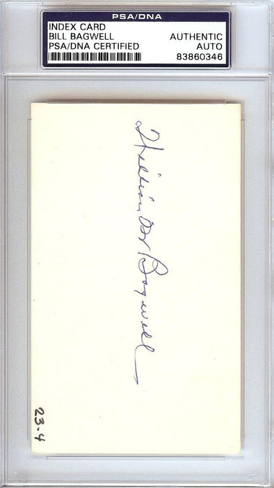 Bill Bagwell Autographed 3x5 Index Card Boston Braves, Philadelphia A's PSA/DNA #83860346 - RSA