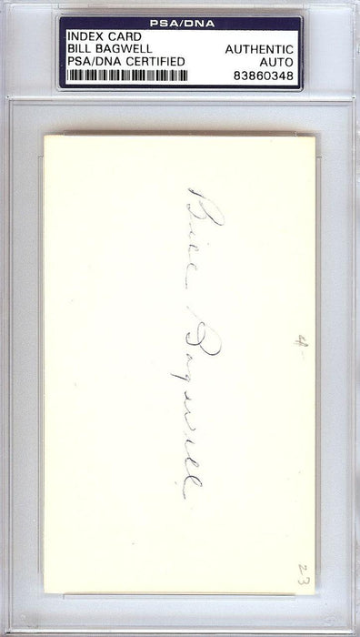 Bill Bagwell Autographed 3x5 Index Card Boston Braves, Philadelphia A's PSA/DNA #83860348 - RSA