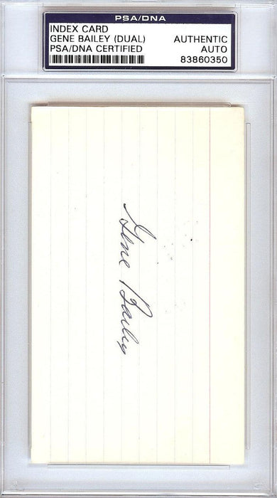 Gene Bailey Autographed 3x5 Index Card Boston Braves, Philadelphia A's Signed Twice PSA/DNA #83860350 - RSA