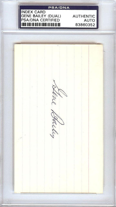 Gene Bailey Autographed 3x5 Index Card Boston Braves, Philadelphia A's Signed Twice PSA/DNA #83860352 - RSA