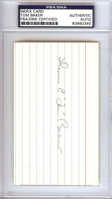 Tom "Rattlesnake" Baker Autographed 3x5 Index Card Brooklyn Dodgers PSA/DNA #83860355 - RSA