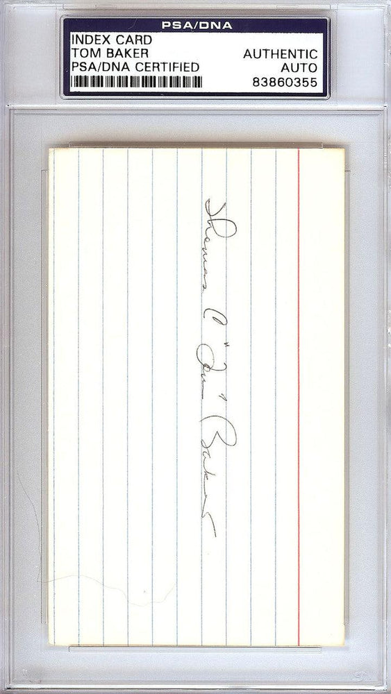 Tom "Rattlesnake" Baker Autographed 3x5 Index Card Brooklyn Dodgers PSA/DNA #83860355 - RSA